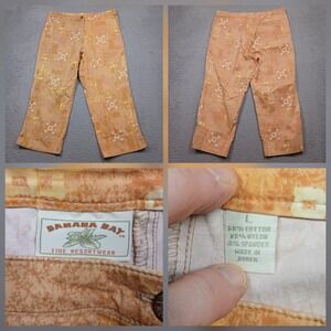 Banana Bay Resortwear Capri Pants Women's L Orange‎ Print Vintage